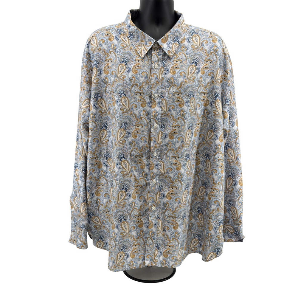 Kilburne & Finch Shirt Mens 4XL  Paisley Button Down Long Sleeve Polka Dot
